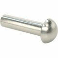 Bsc Preferred 18-8 Stainless Steel Domed Head Solid Rivets 1/8 Dia for 0.438 Maximum Material Thickness, 100PK 97387A177